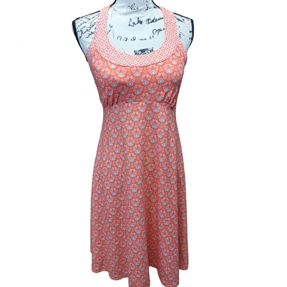 Prana Cali Summer Peach Botanica Tank Dress Size Small - Picture 12 of 12